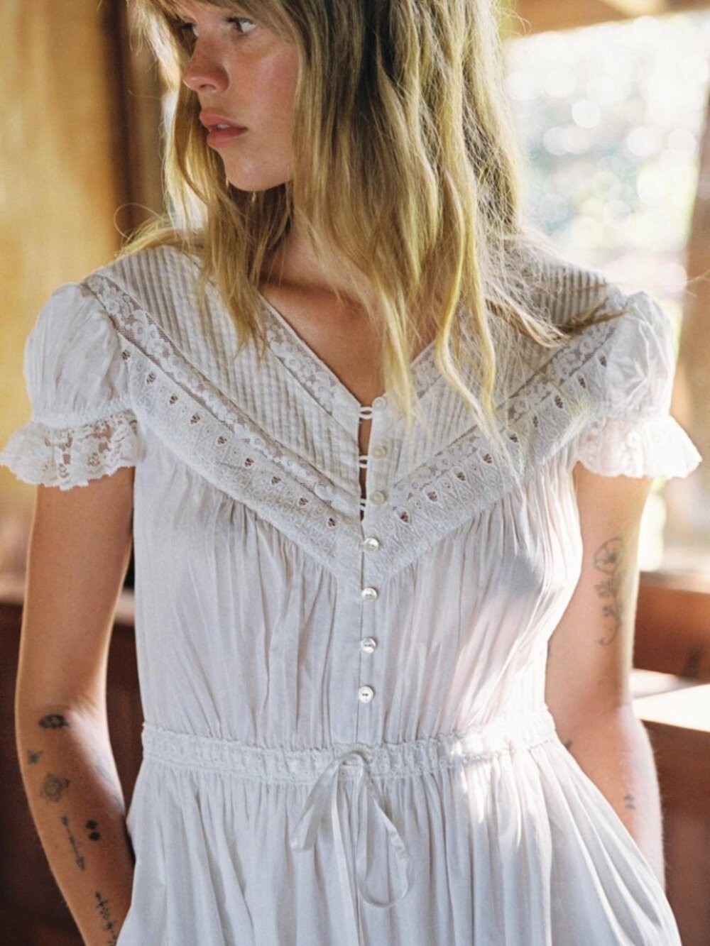 Christy Dawn - Fatima Dress/Alabaster - Alabaster - Picture 6 of 8